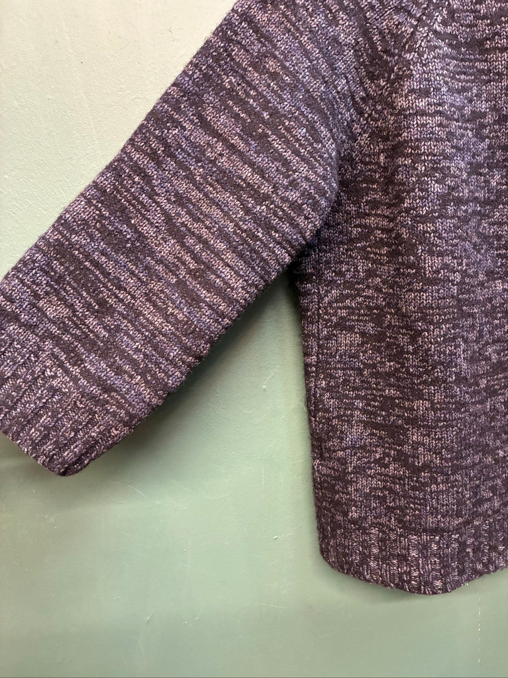 C.P. Company black and grey knitted cardigan, wool-silk blend, button front, vintage style.