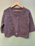 C.P. Company black and grey knitted cardigan, wool-silk blend, button front, vintage style.