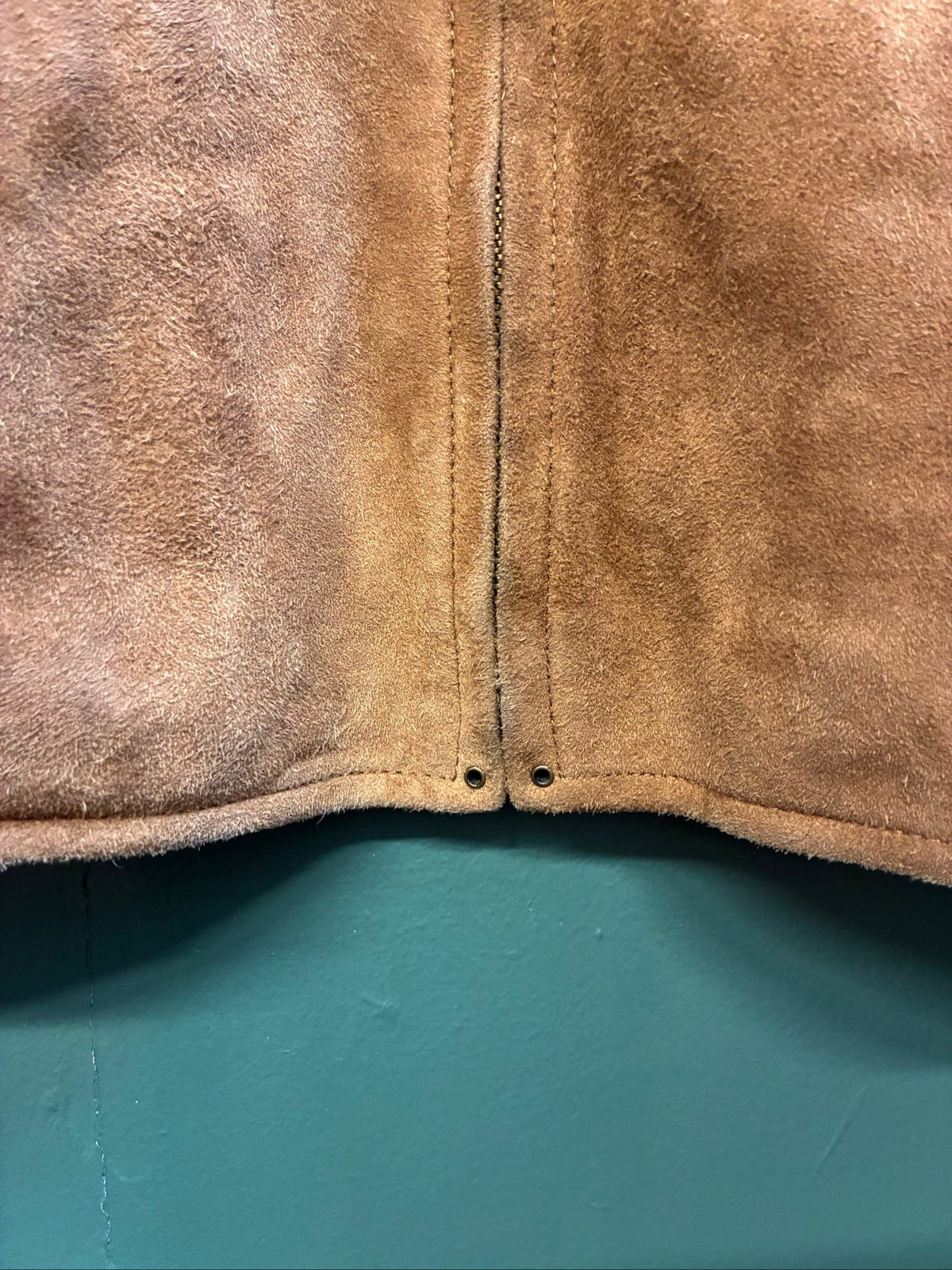 Ralph Lauren brown suede cropped jacket with zip closure, excellent condition, size 6.