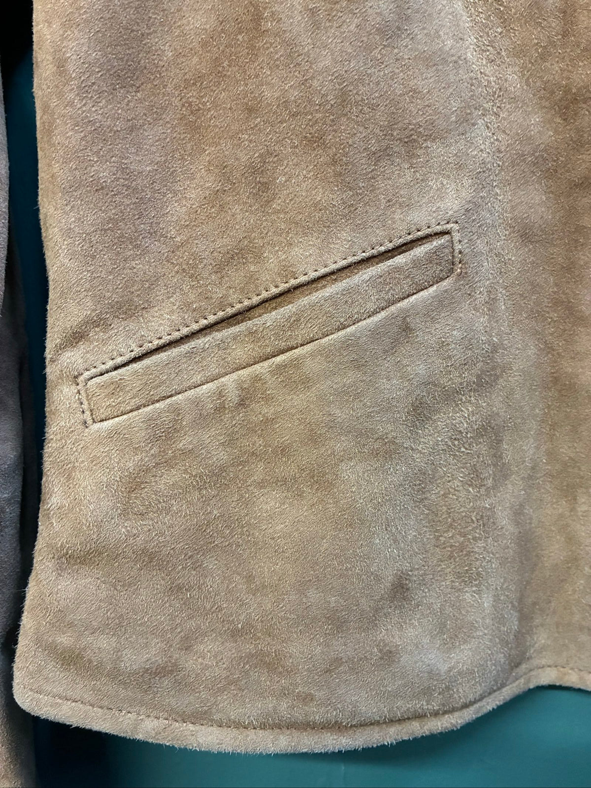 Ralph Lauren brown suede cropped jacket with zip closure, excellent condition, size 6.