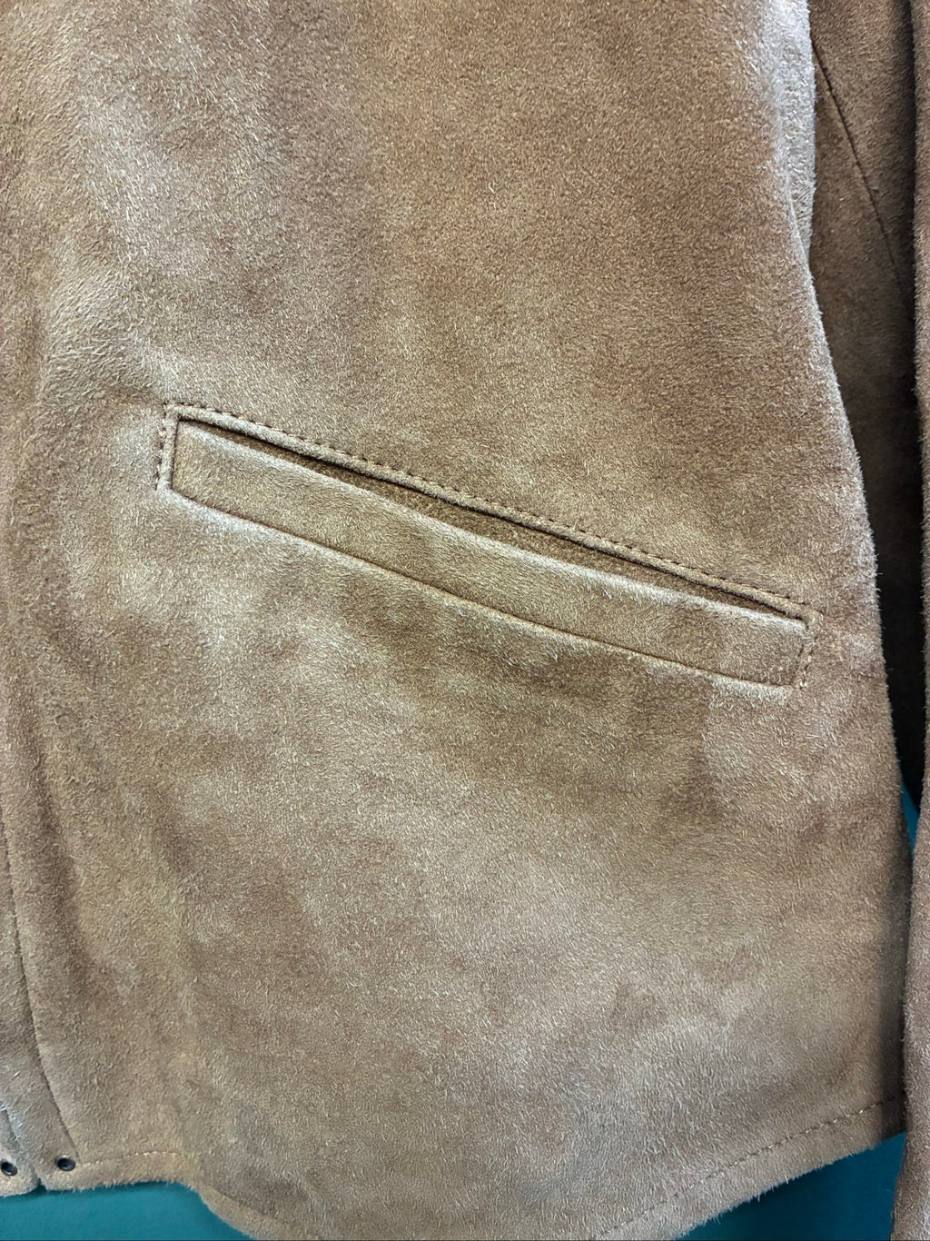 Ralph Lauren brown suede cropped jacket with zip closure, excellent condition, size 6.