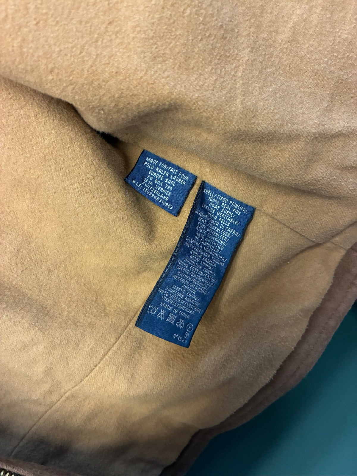 Ralph Lauren brown suede cropped jacket with zip closure, excellent condition, size 6.