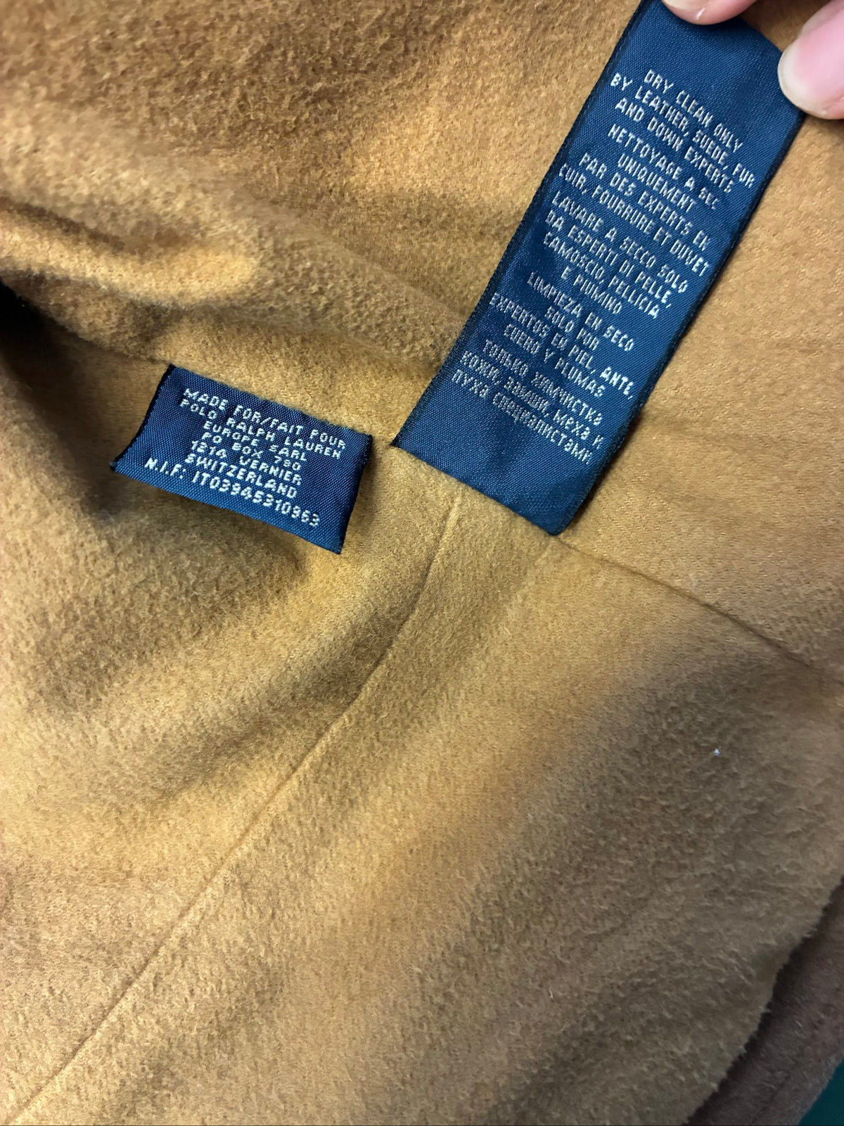 Ralph Lauren brown suede cropped jacket with zip closure, excellent condition, size 6.