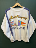 Best Company multi-colour sweatshirt with purple and white sailing design, 90s vintage style.