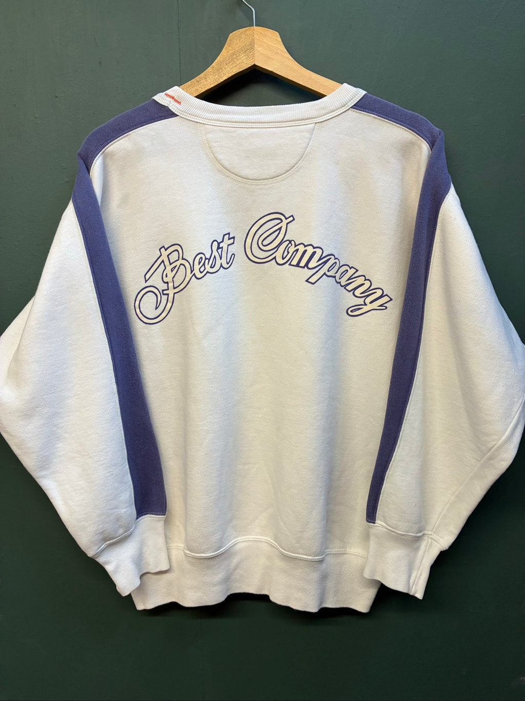 Best Company multi-colour sweatshirt with purple and white sailing design, 90s vintage style.