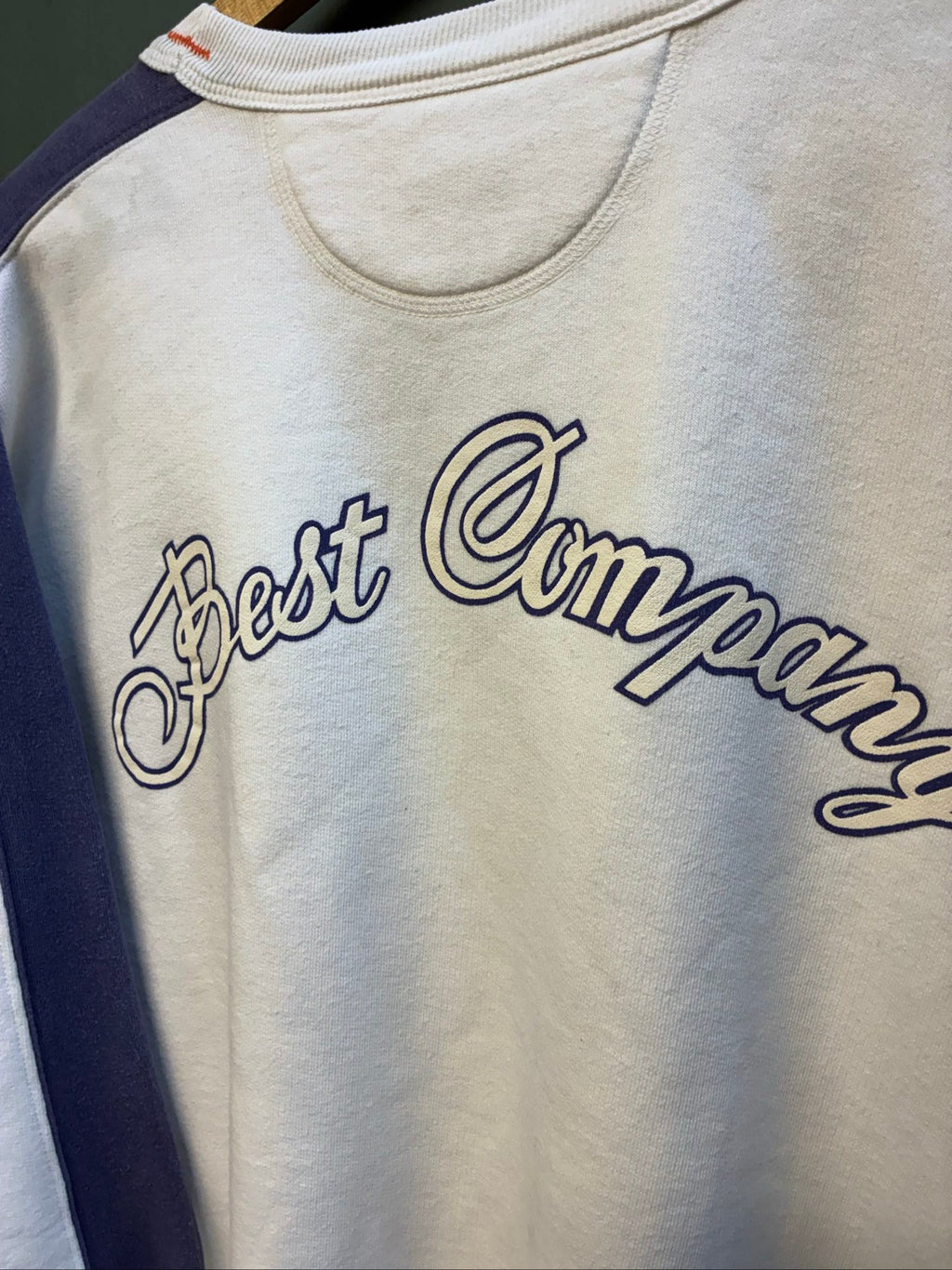Best Company multi-colour sweatshirt with purple and white sailing design, 90s vintage style.