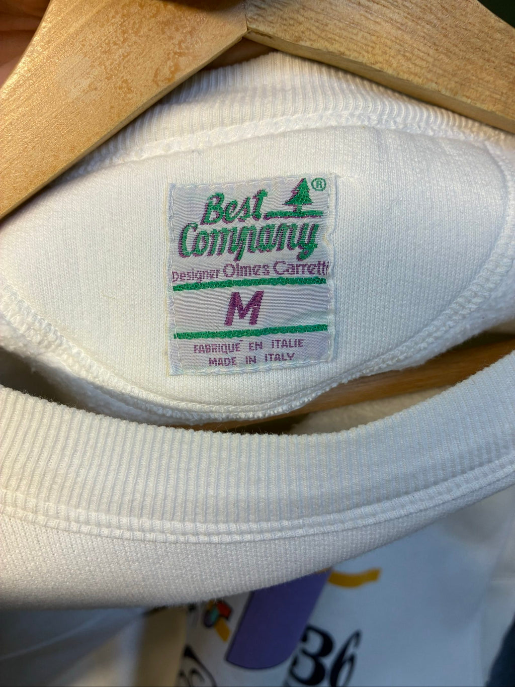 Best Company multi-colour sweatshirt with purple and white sailing design, 90s vintage style.