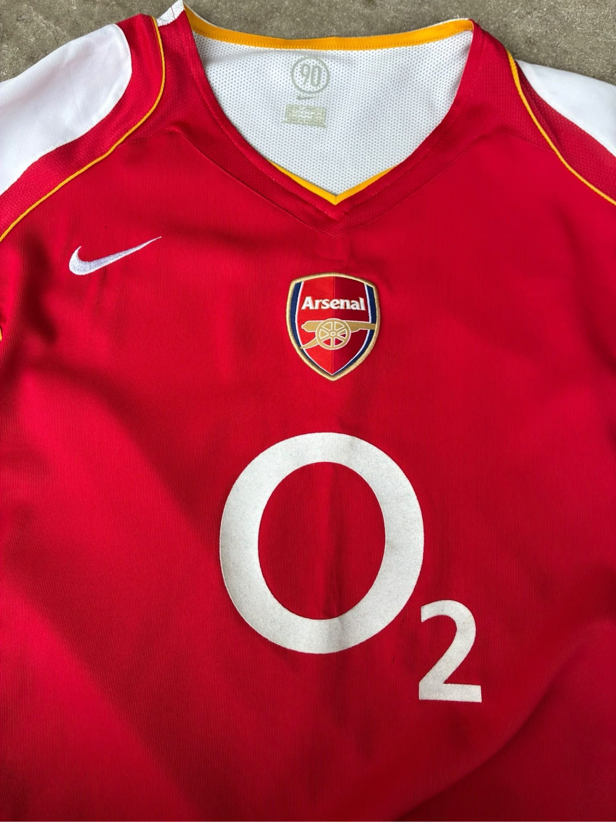 Nike red football shirt with white accents and total 90s logo, size 3XL.