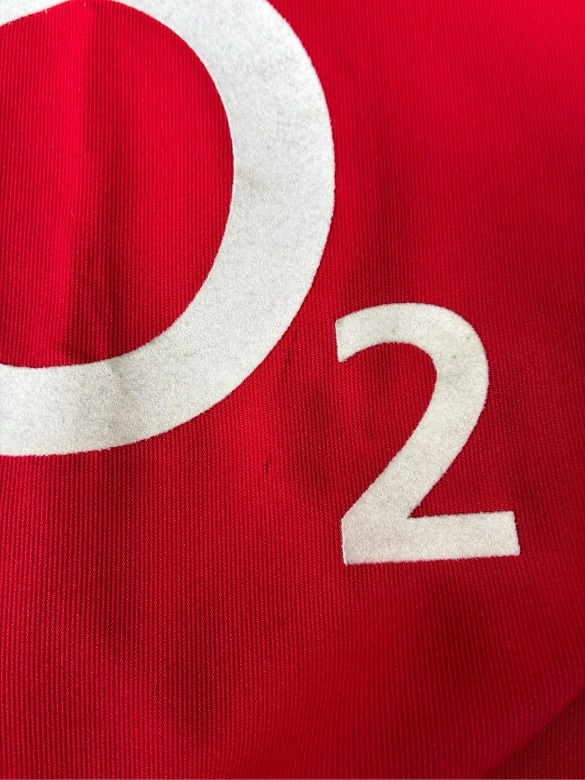 Nike red football shirt with white accents and total 90s logo, size 3XL.