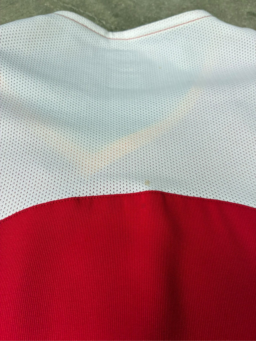 Nike red football shirt with white accents and total 90s logo, size 3XL.