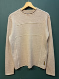 Armani Jeans beige knit jumper, ribbed texture, late 90s style, very good condition.