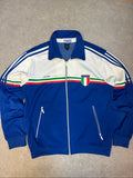 Adidas Originals vintage track jacket white and blue, full zip, detailed zip pullers.